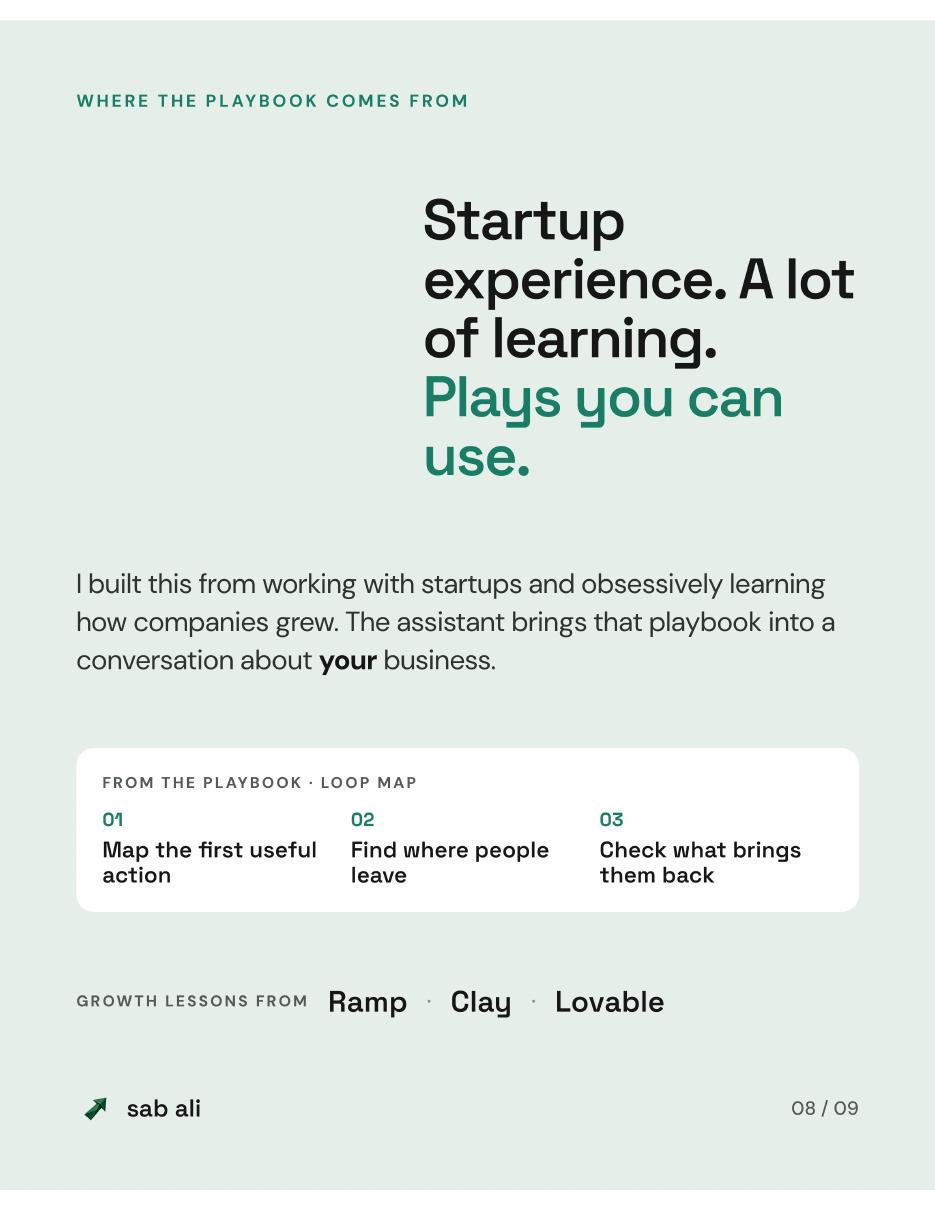 Startup experience and a lot of learning, turned into plays you can use.
