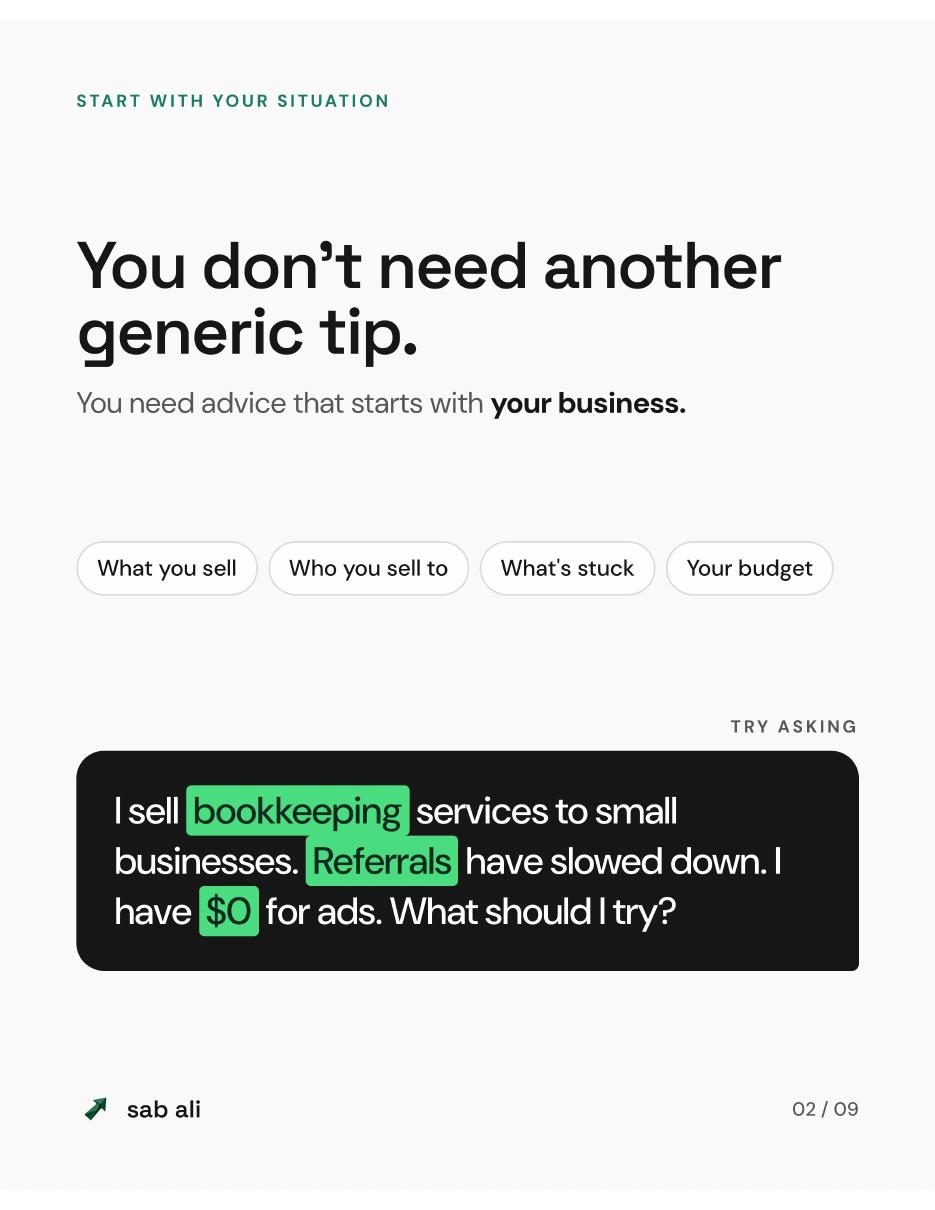 You don't need another generic tip. You need advice that starts with your business.
